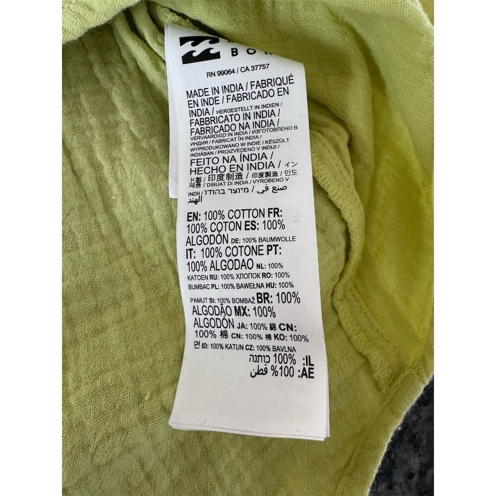 Billabong Women's Long Sleeve bright Green Button-Up Shirt Size S - Picture 6 of 11